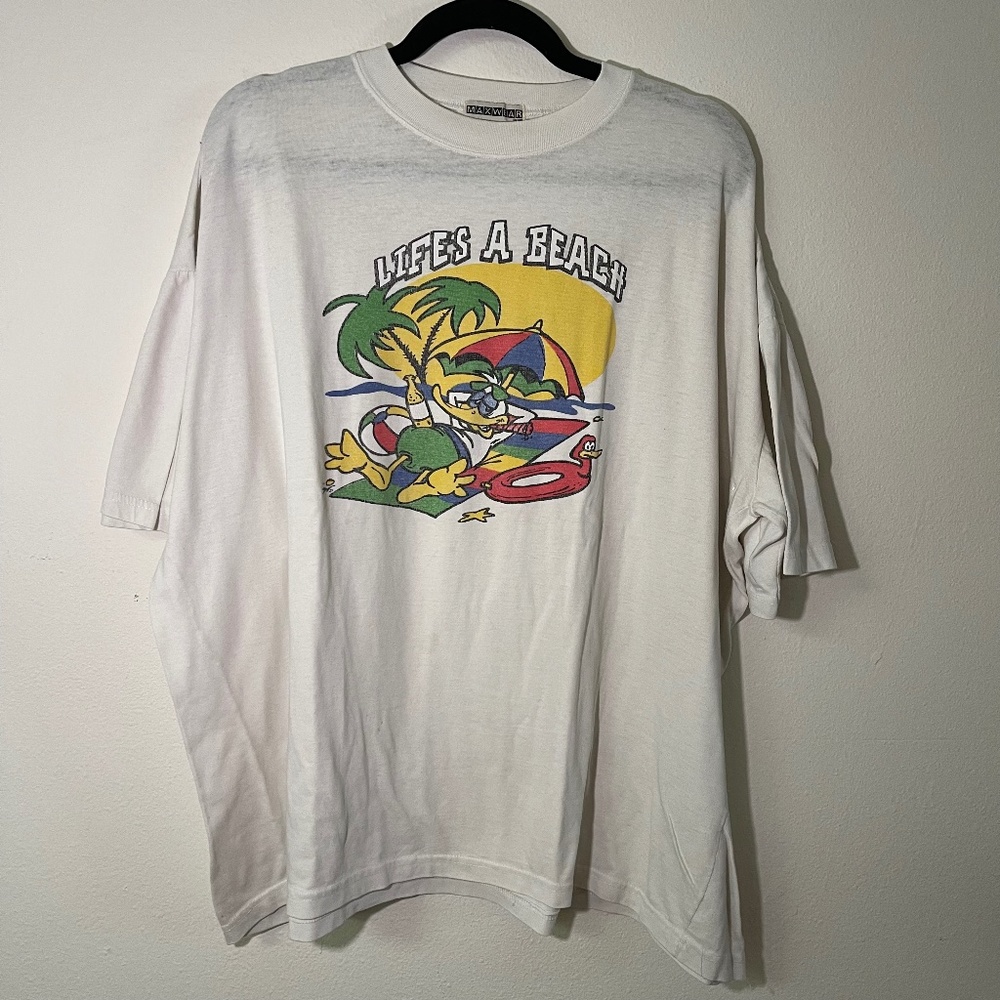 Vintage Maxwear by SM Life's a Beach Duck Graphic Tee T-shirt Men's Large / XL